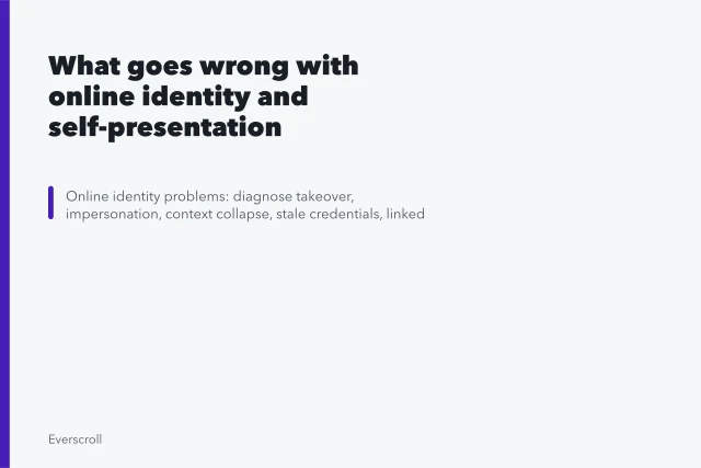 What goes wrong with online identity and self-presentation. What goes wrong with online identity and self-presentation