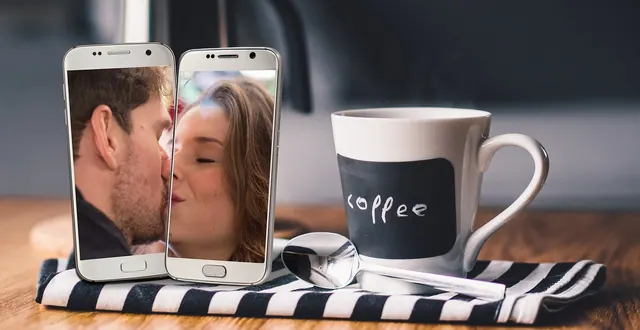 social distancing, corona, virus, smartphone, kiss, coffee, breakfast, relationship, love, cup, person, man, woman, tenderness, social media, contact, few, positive, make a phone c. Parasocial, social, fan, and paid connections compared